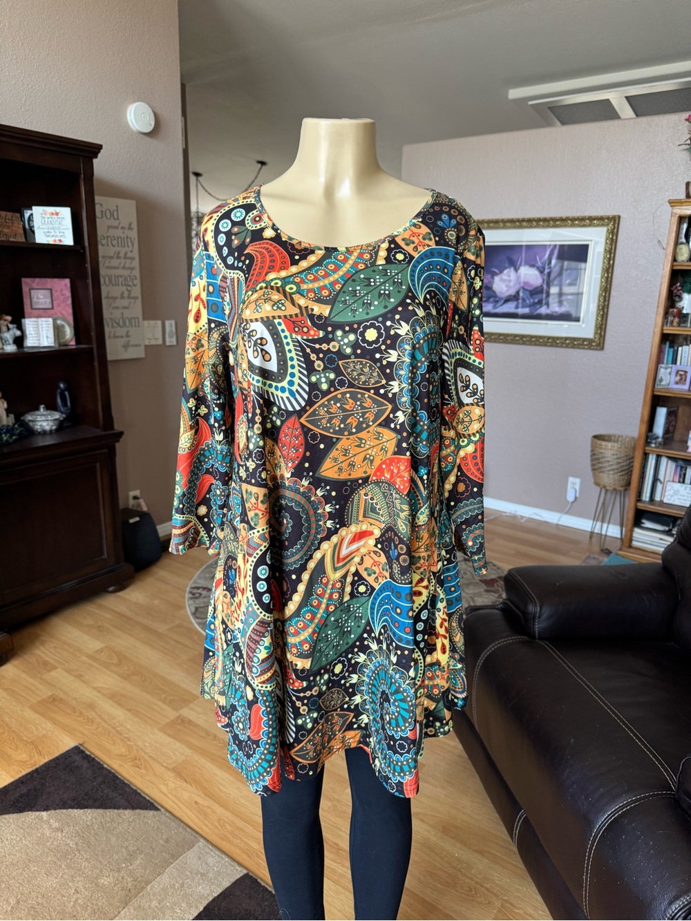 Enmain multicolored paisley long sleeve tunic-size XL